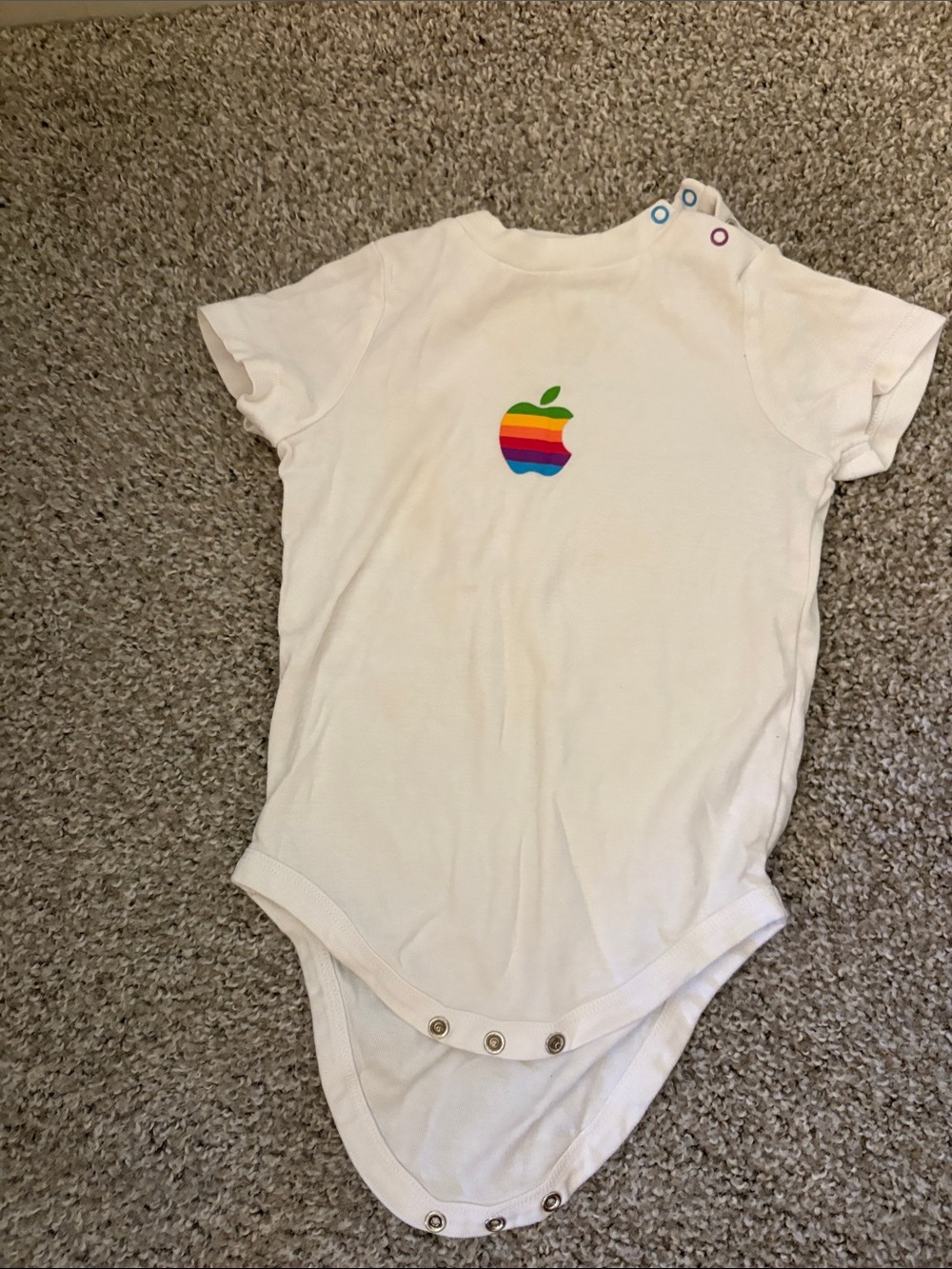 Apple Rainbow Logo White Infant Bodysuit